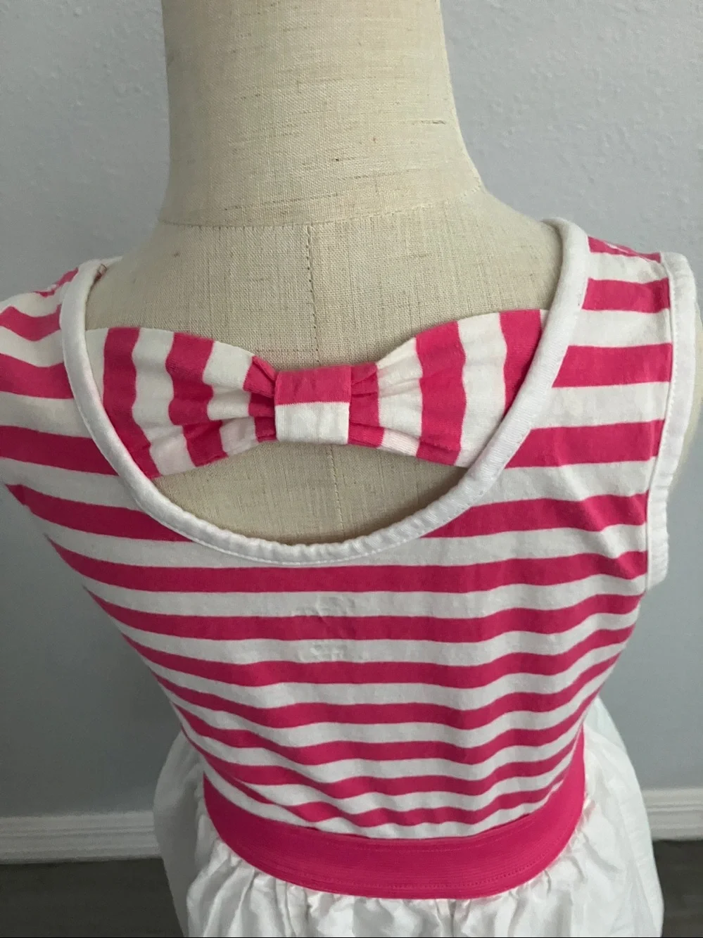 The Children's Place girls' striped and floral fit-and-flare pink dress | M 7-8